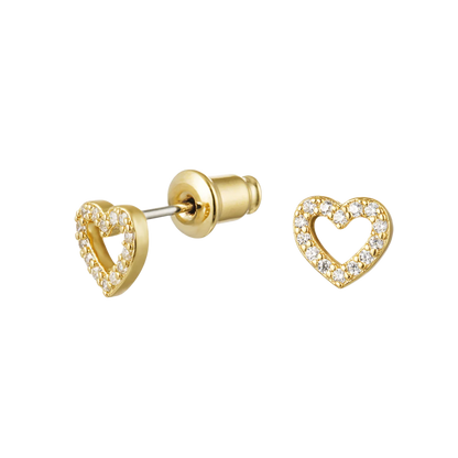 Bling Heart Stud Earrings