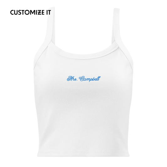 CUSTOM Mrs. Surname Rib Embroidered Bride Tank Top