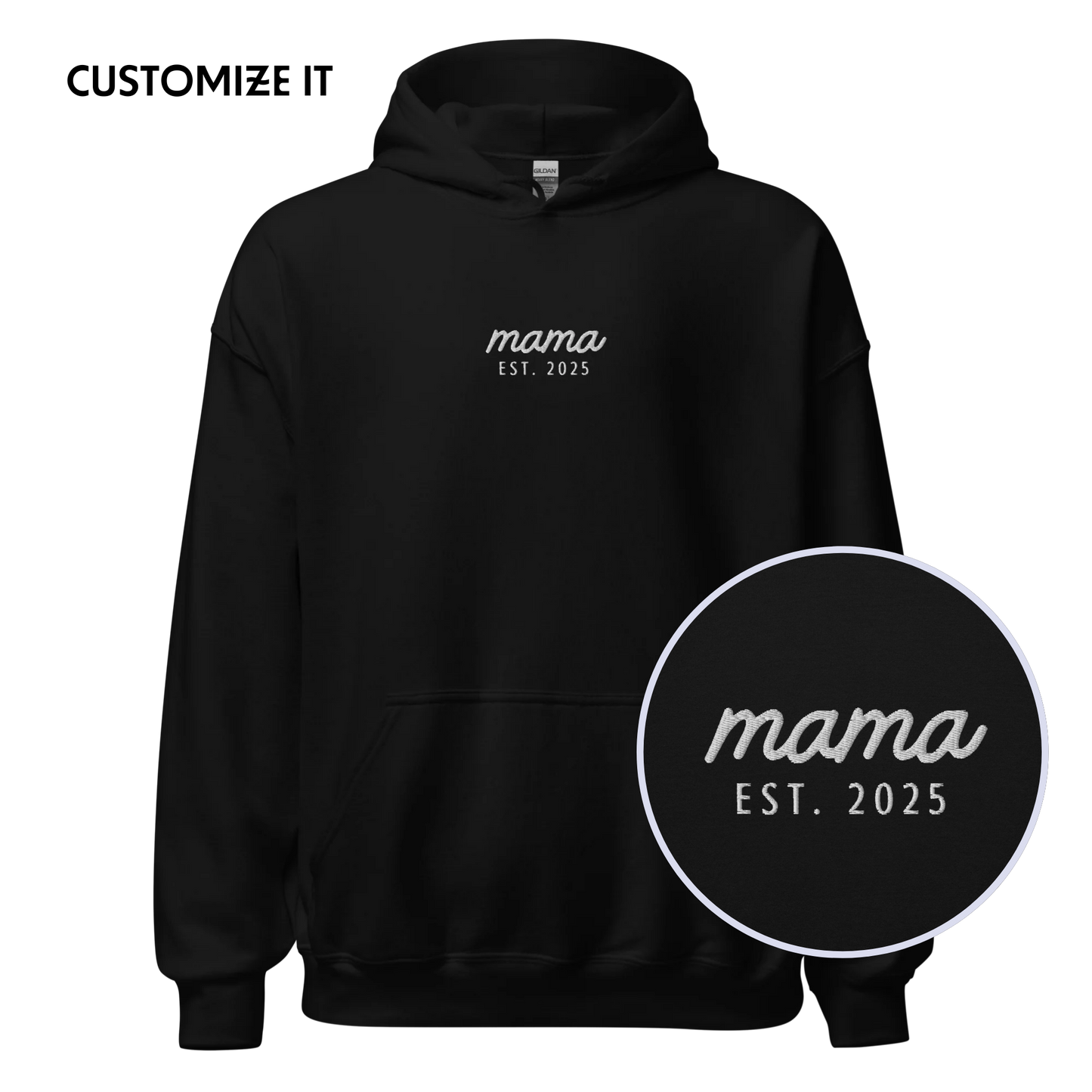 CUSTOM Mama Year Embroidered Hoodie