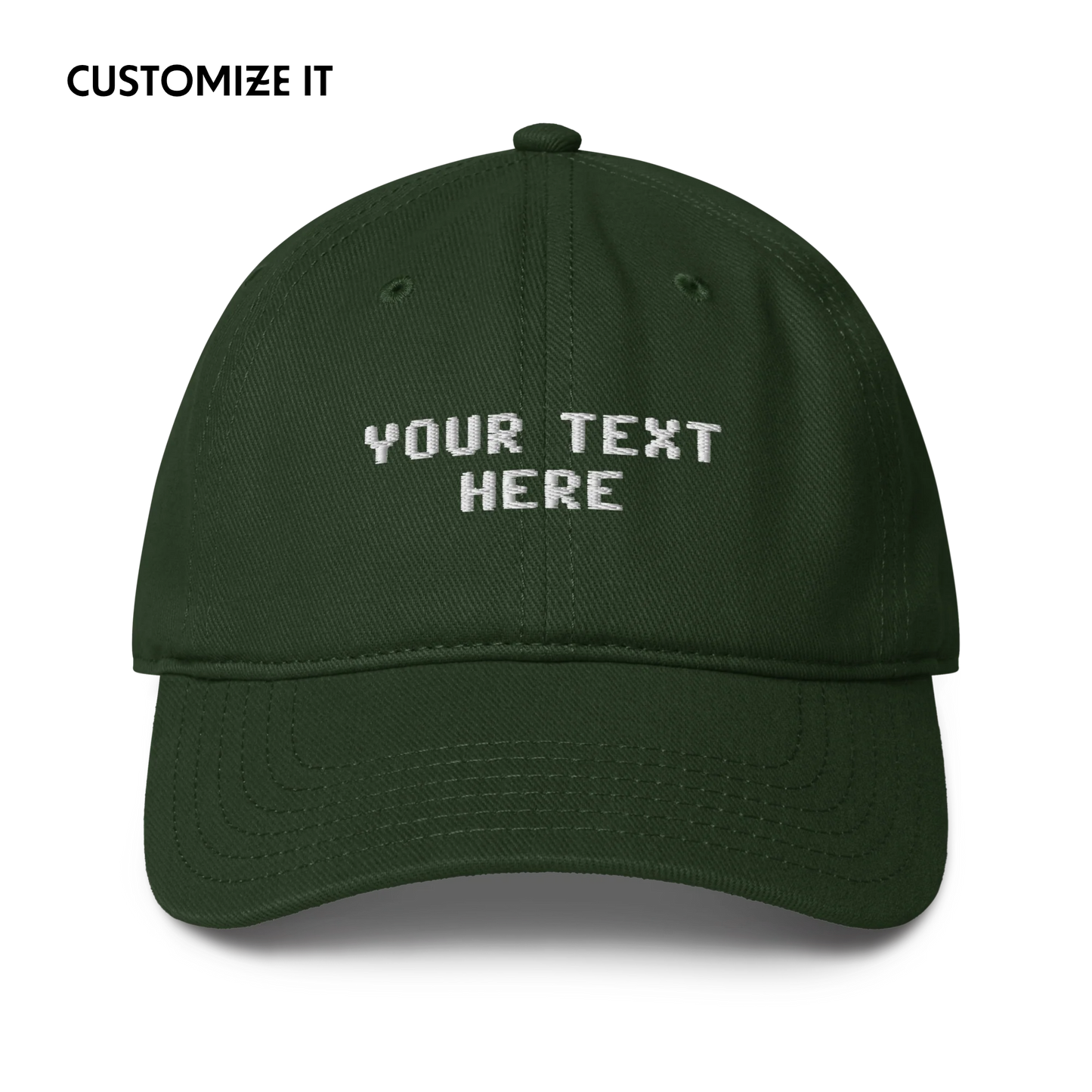 CUSTOM Your Text Pixel Embroidered Baseball Cap