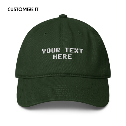 CUSTOM Your Text Pixel Embroidered Baseball Cap