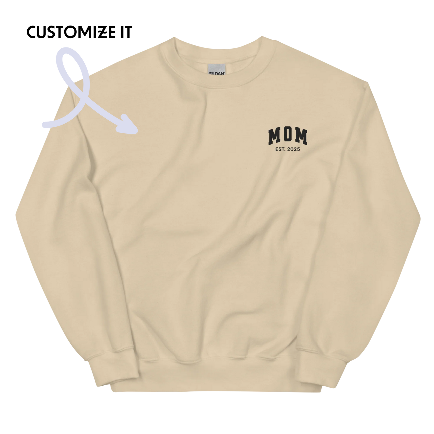 CUSTOM YEAR Mom Embroidered Sweatshirt