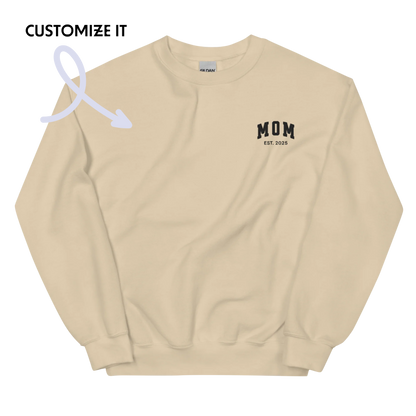 CUSTOM YEAR Mom Embroidered Sweatshirt