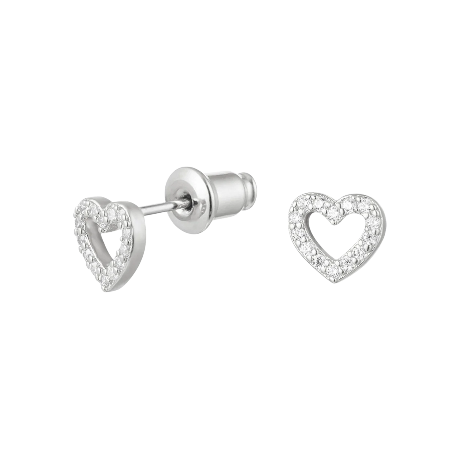 Bling Heart Stud Earrings