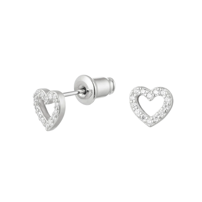 Bling Heart Stud Earrings