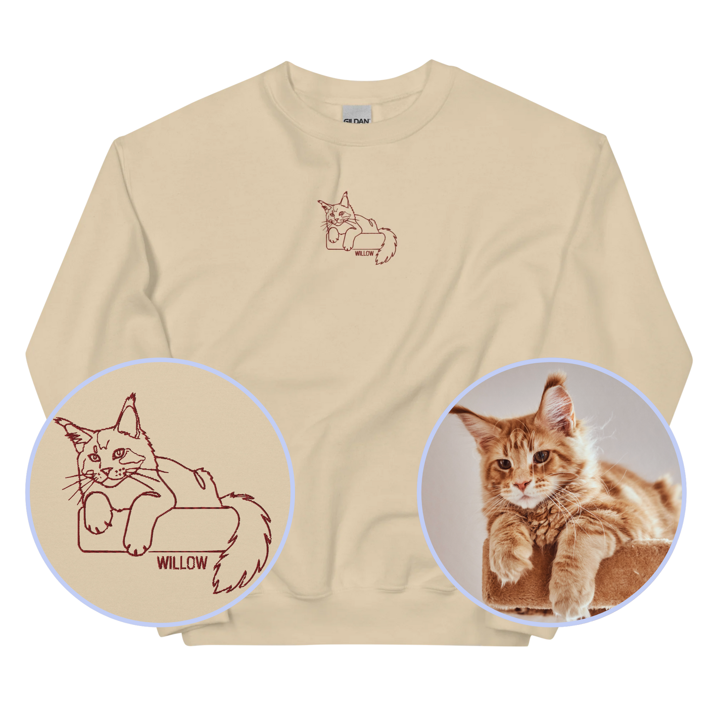 YOUR PET Embroidered Portrait Sweatshirt