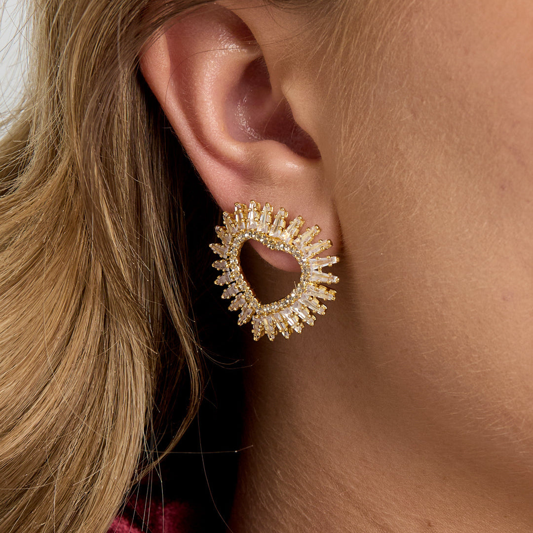 Copper Stud Earrings Heart Elegant Christmas Luxurious Series Women's jewelry