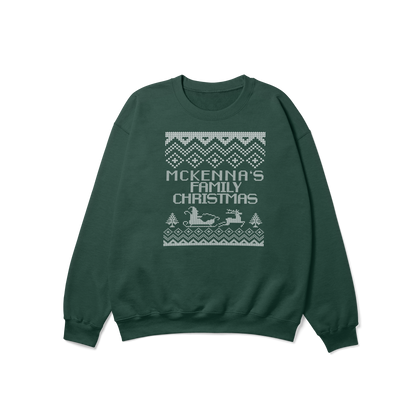 CUSTOM Family Surname Traditional Christmas Crewneck Sweatshirt