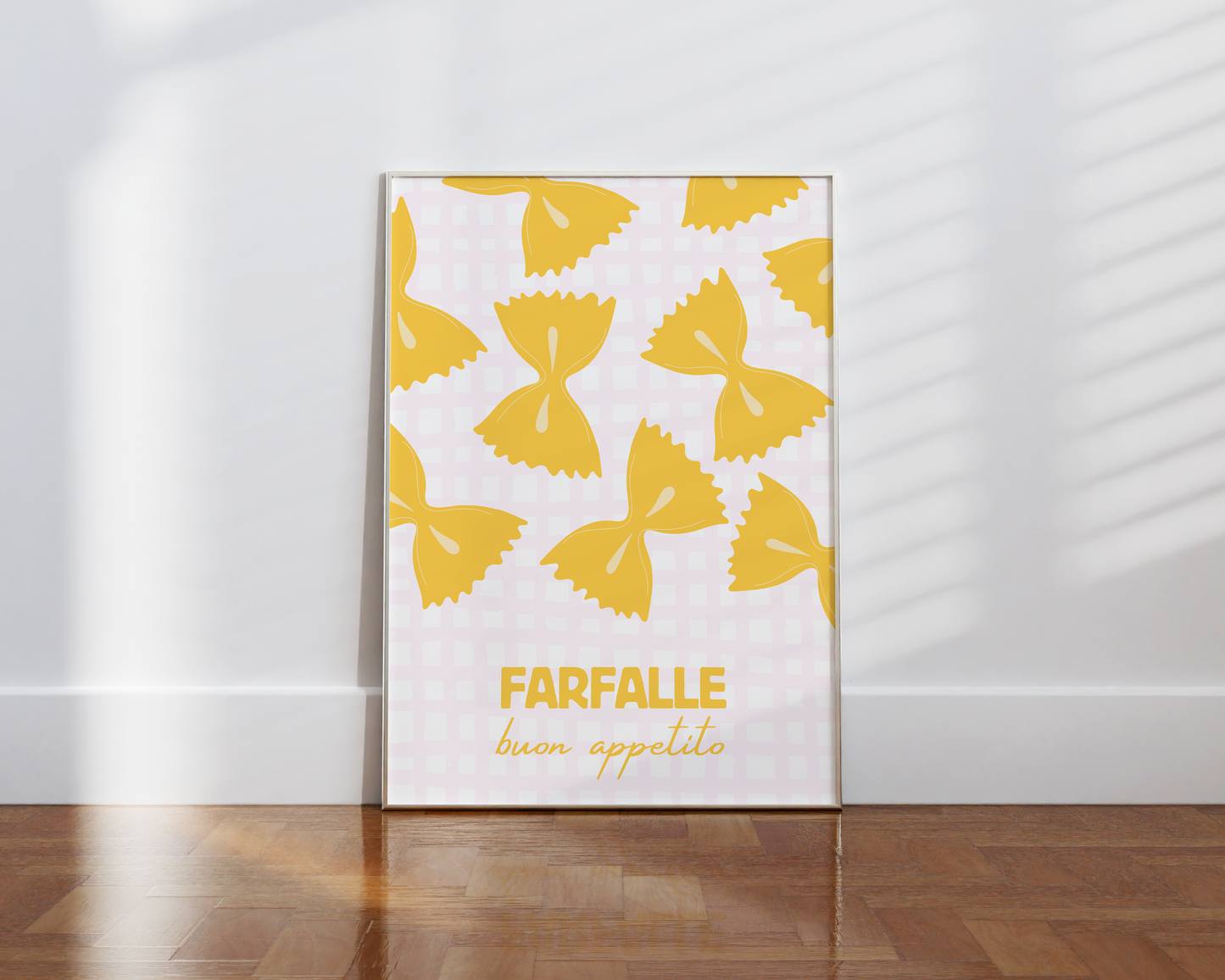 Farfalle Pasta Checkered Poster