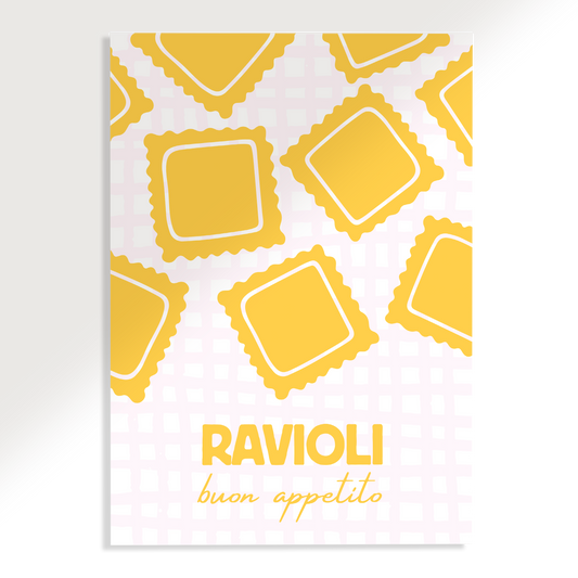 Ravioli Pasta Checkered Poster