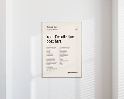 YOUR FAVORITE SONG Lyrics Poster