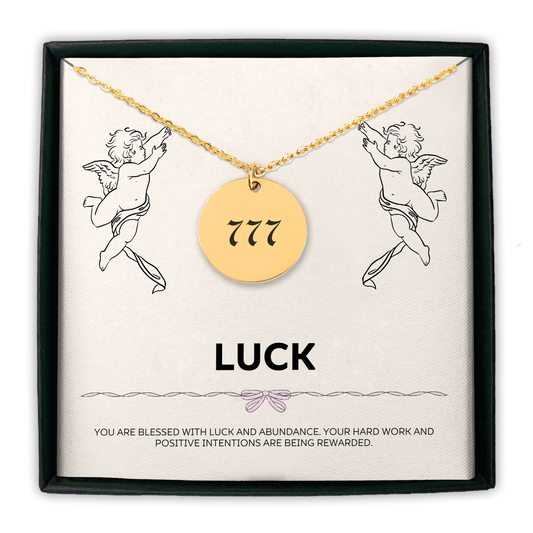 Angel Number 777 Luck Coin Necklace