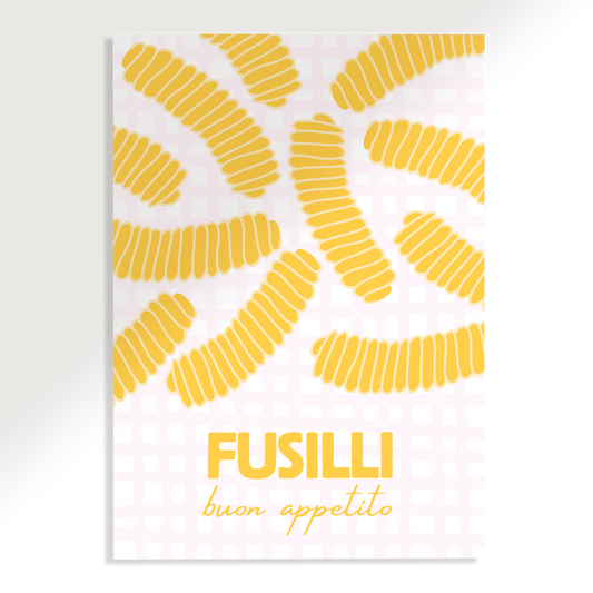 Fusilli Pasta Checkered Poster
