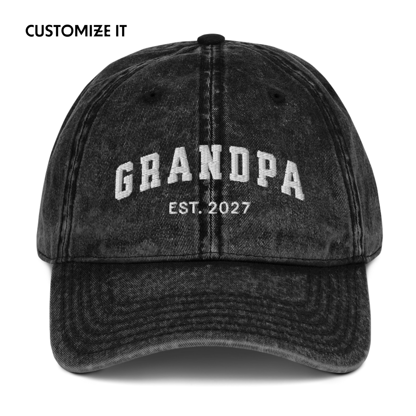 CUSTOM YEAR Grandpa Embroidered Vintage Cap