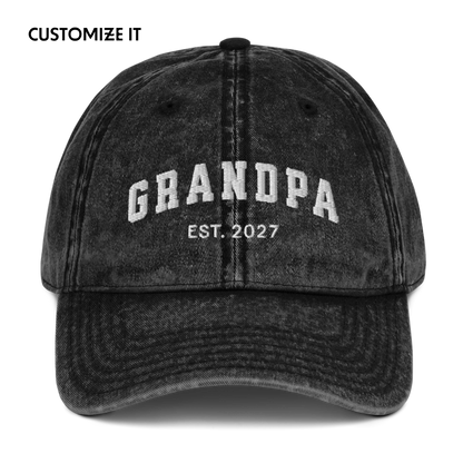 CUSTOM YEAR Grandpa Embroidered Vintage Cap