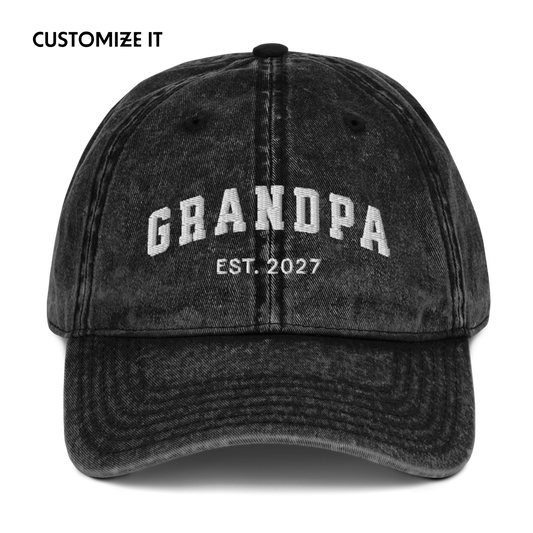 CUSTOM YEAR Grandpa Embroidered Vintage Cap