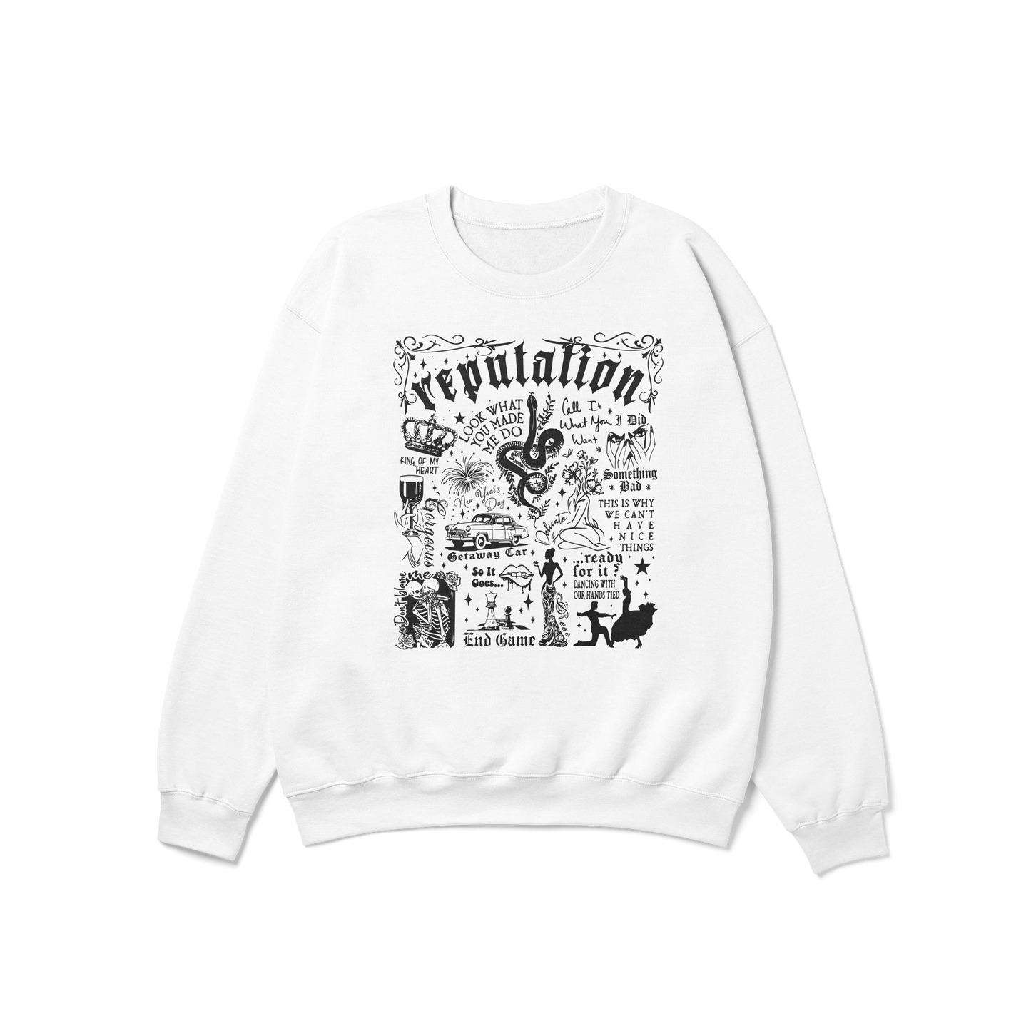 Reputation Album Lyrics Taylor Crewneck Sweatshirt