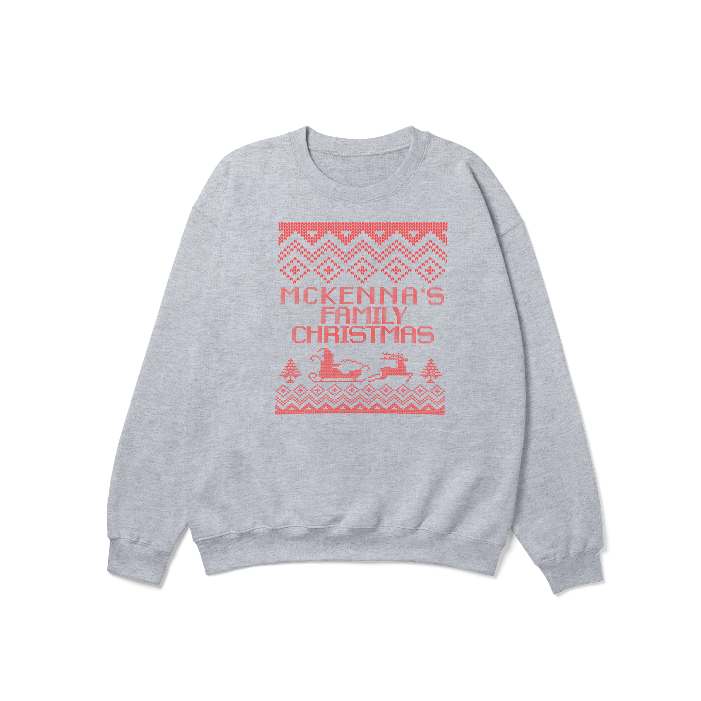 CUSTOM Family Surname Traditional Christmas Crewneck Sweatshirt