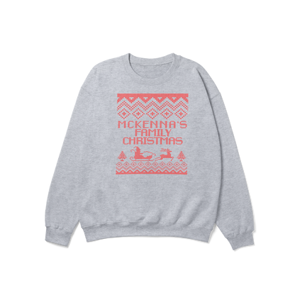 CUSTOM Family Surname Traditional Christmas Crewneck Sweatshirt