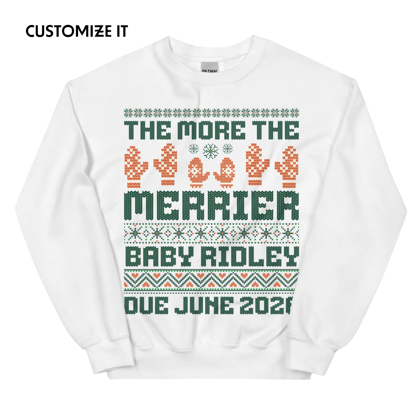 CUSTOM Baby Announcement Matching Christmas Sweatshirt