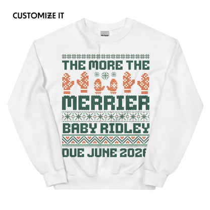 CUSTOM Baby Announcement Matching Christmas Sweatshirt