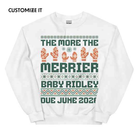 CUSTOM Baby Announcement Matching Christmas Sweatshirt
