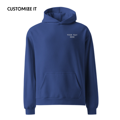 CUSTOM Your Text Embroidered Premium Oversized Hoodie