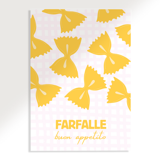 Farfalle Pasta Checkered Poster