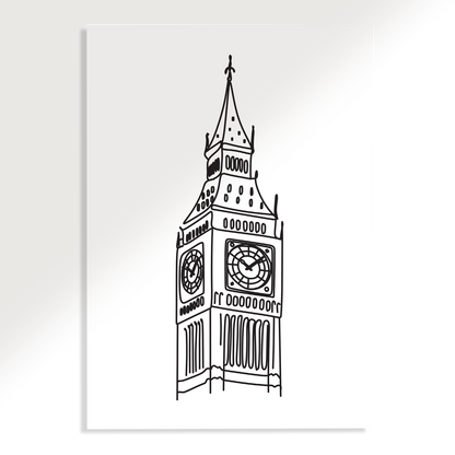 The Big Ben London Line Art Poster