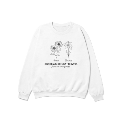 Custom Sister Birth Month Flower Crewneck Sweatshirt