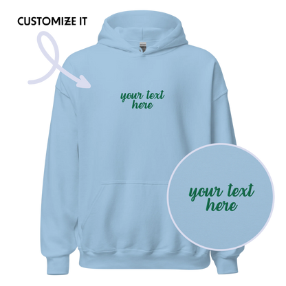 CUSTOM Your Text Cursive Embroidered Hoodie