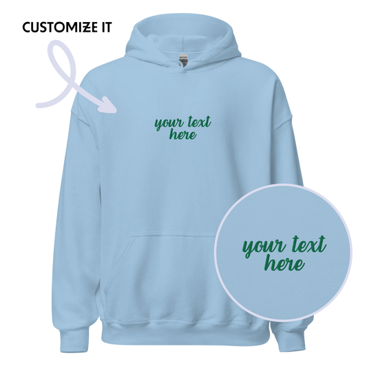 CUSTOM Your Text Cursive Embroidered Hoodie