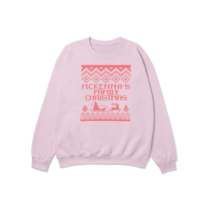 CUSTOM Family Surname Traditional Christmas Crewneck Sweatshirt