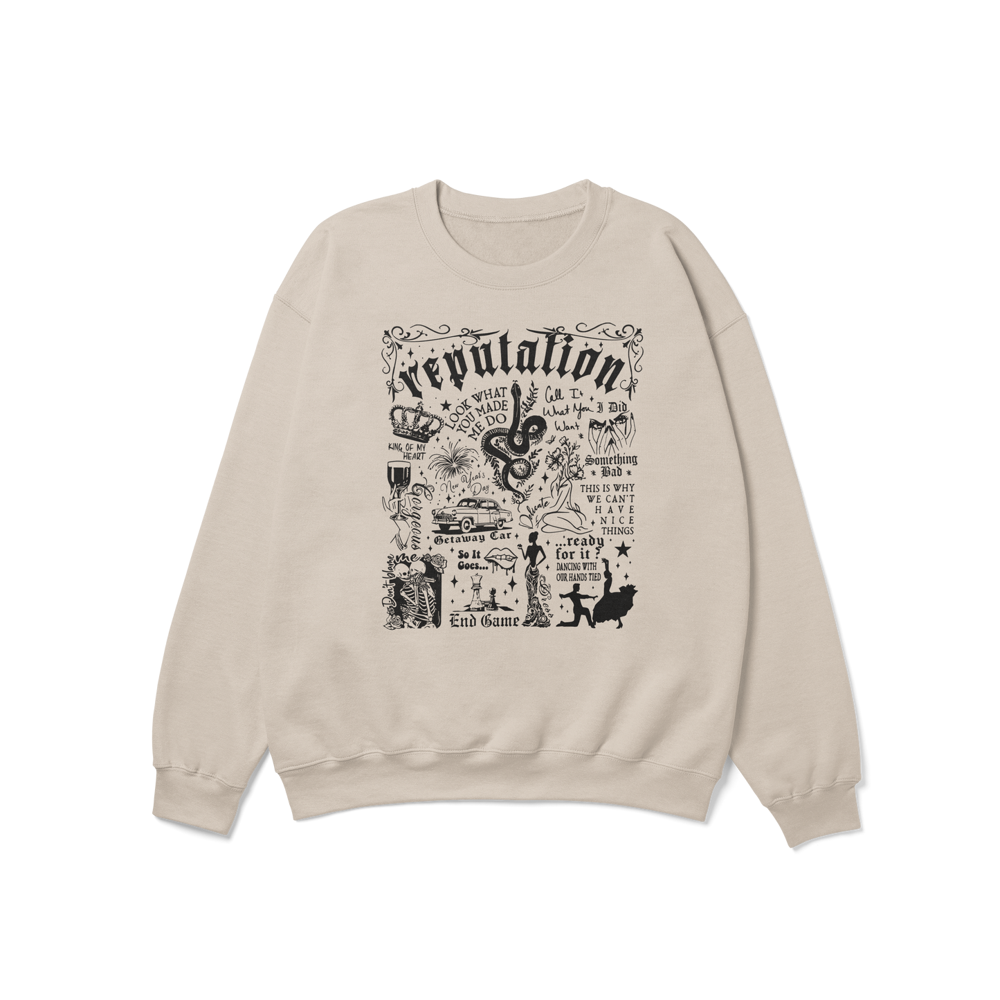 Reputation Album Lyrics Taylor Crewneck Sweatshirt