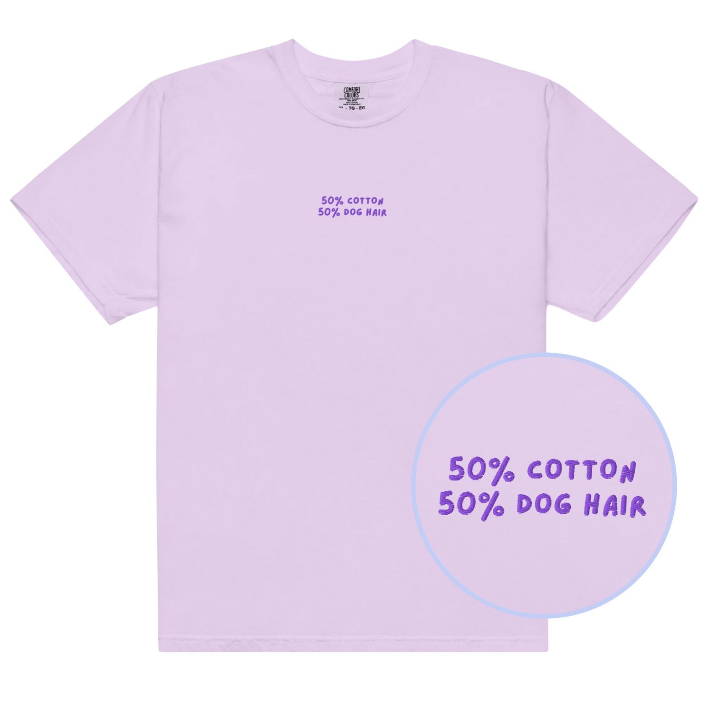 50% Cotton 50% Dog Hair Embroidered Classic T-Shirt