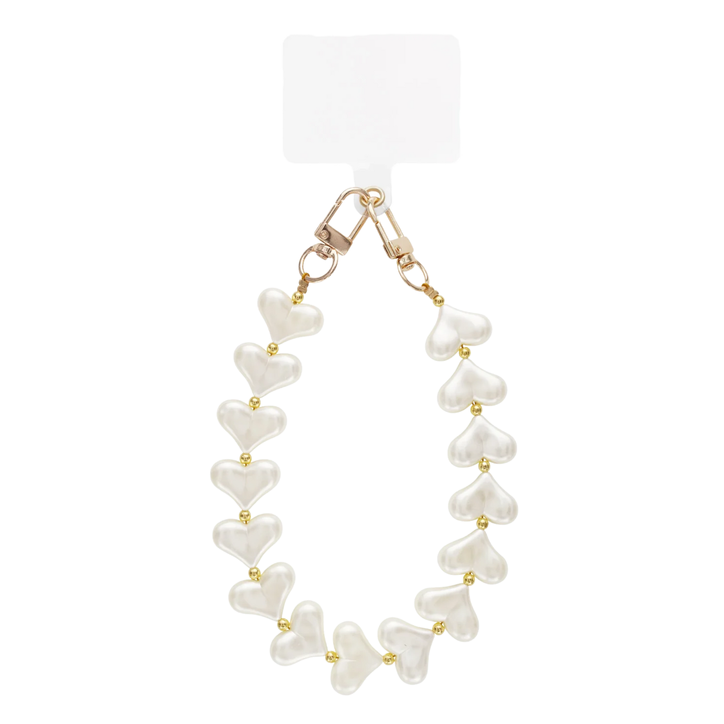 Heartbeat Pearls Phone Lanyard Charm Wrist Strap