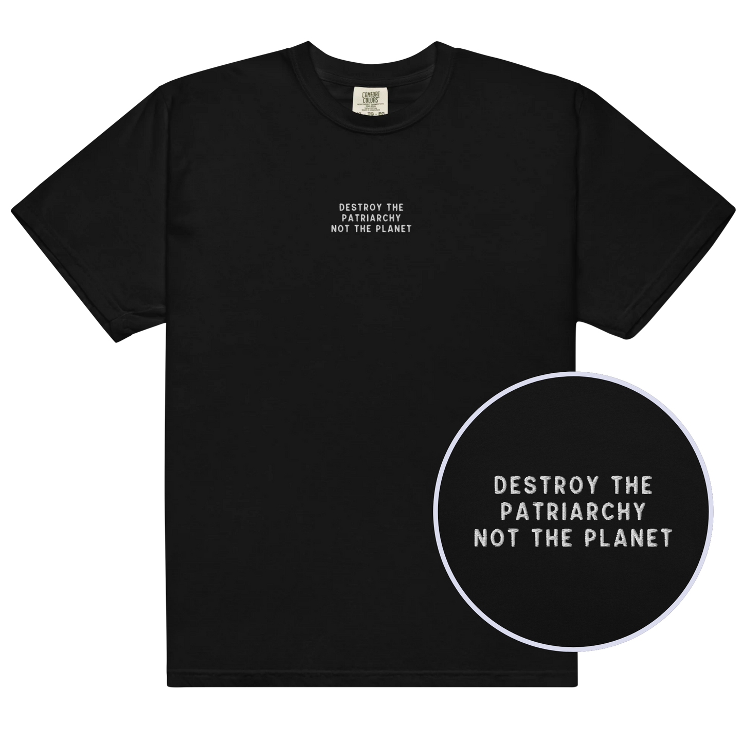 Destroy The Patriarchy Not The Planet Embroidered Premium T-Shirt