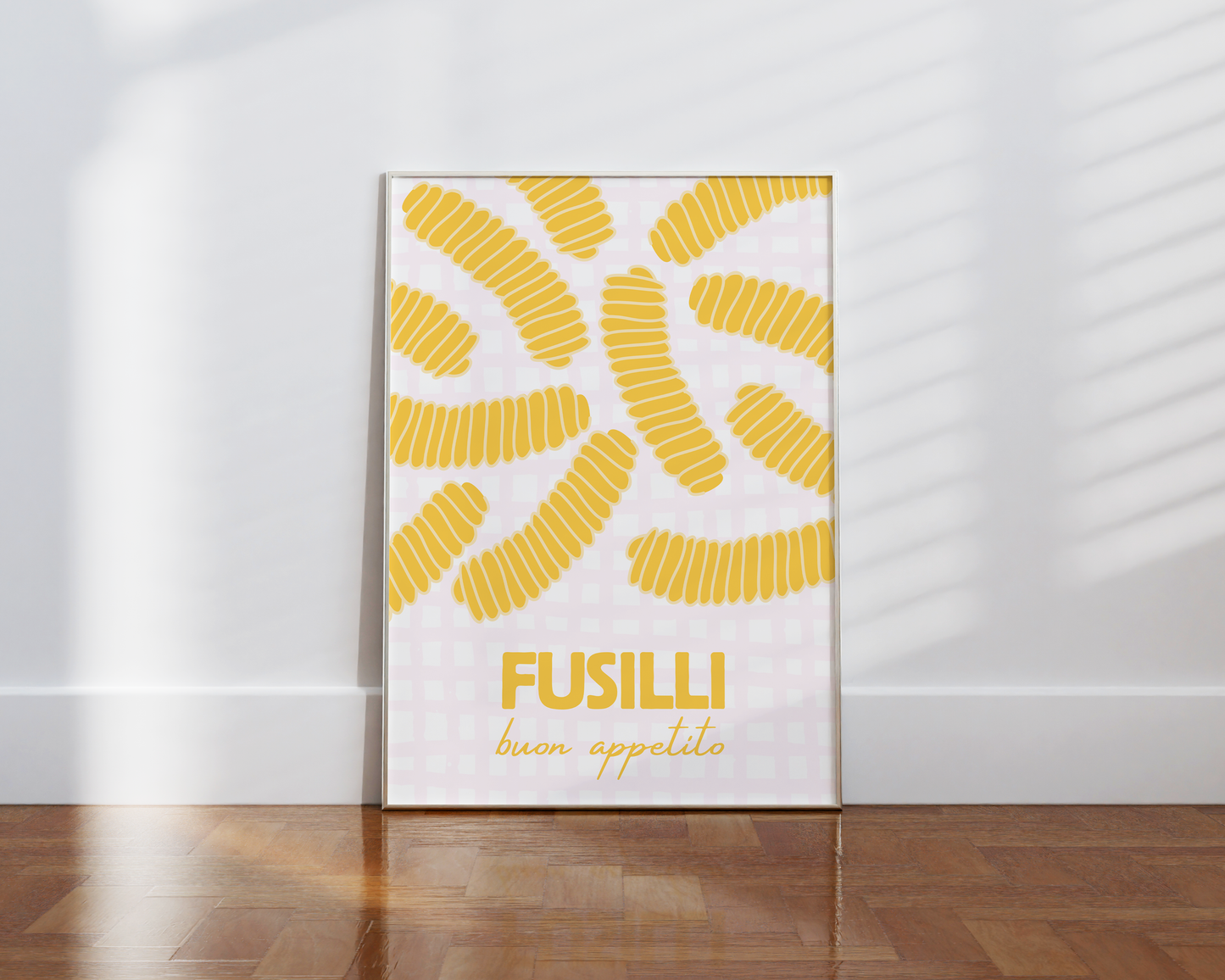 Fusilli Pasta Checkered Poster