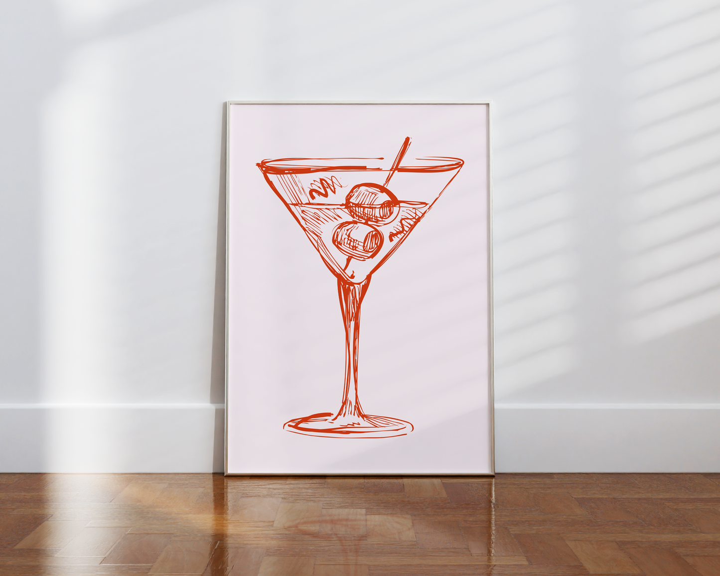 Dirty Martini Sketch Cocktail Poster