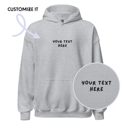 CUSTOM Your Text Playful Embroidered Hoodie