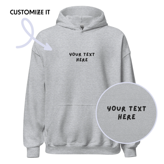 CUSTOM Your Text Playful Embroidered Hoodie