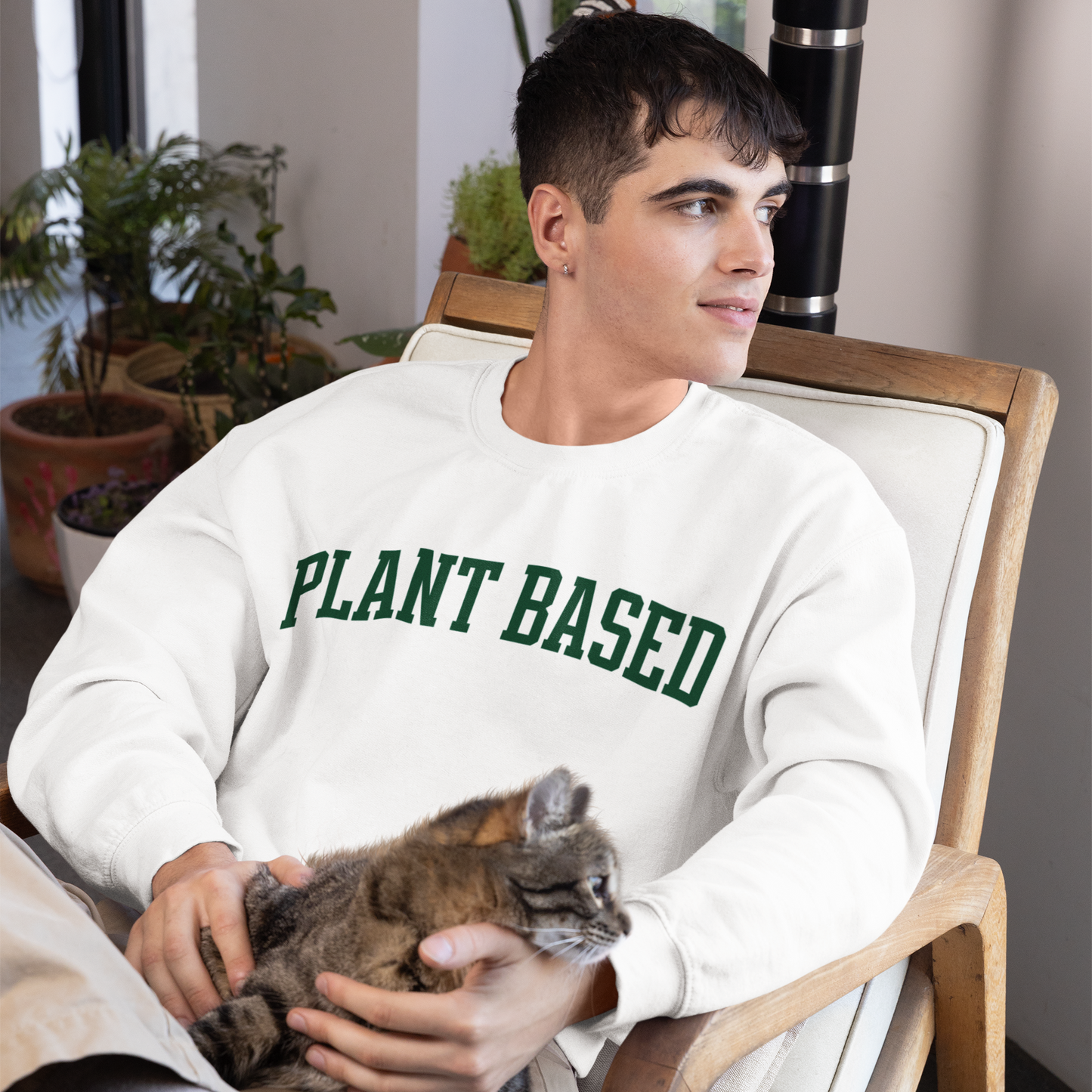 Plant Based Vegetarian Vegan Varsity Sweatshirt