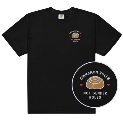 Cinnamon Rolls Not Gender Roles Embroidered Premium T-Shirt