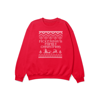 CUSTOM Family Surname Traditional Christmas Crewneck Sweatshirt