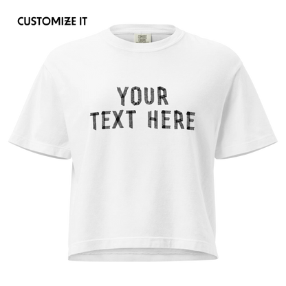 CUSTOM Your Text Taped Up Boxy Tee