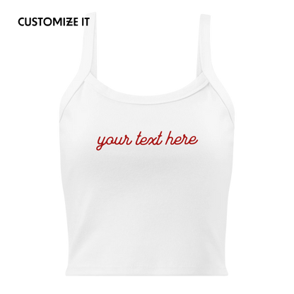 CUSTOM Your Cursive Text Rib Tank Top