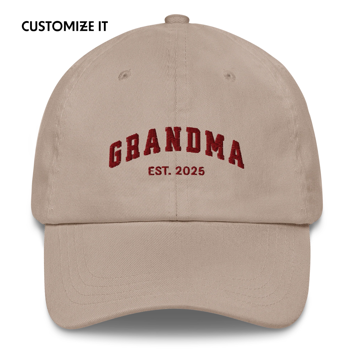 CUSTOM YEAR Grandma to Be Embroidered Dad Hat