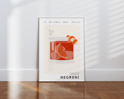 Negroni Cocktail Poster