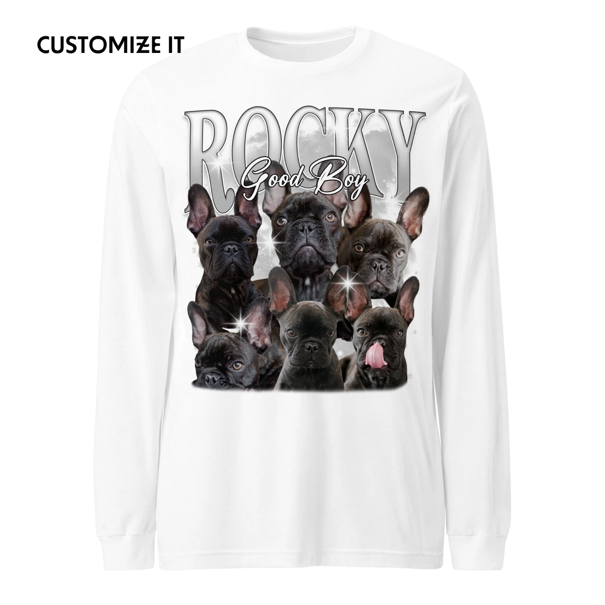 CUSTOM Create Your Own Custom Pet Bootleg Long Sleeve T-Shirt