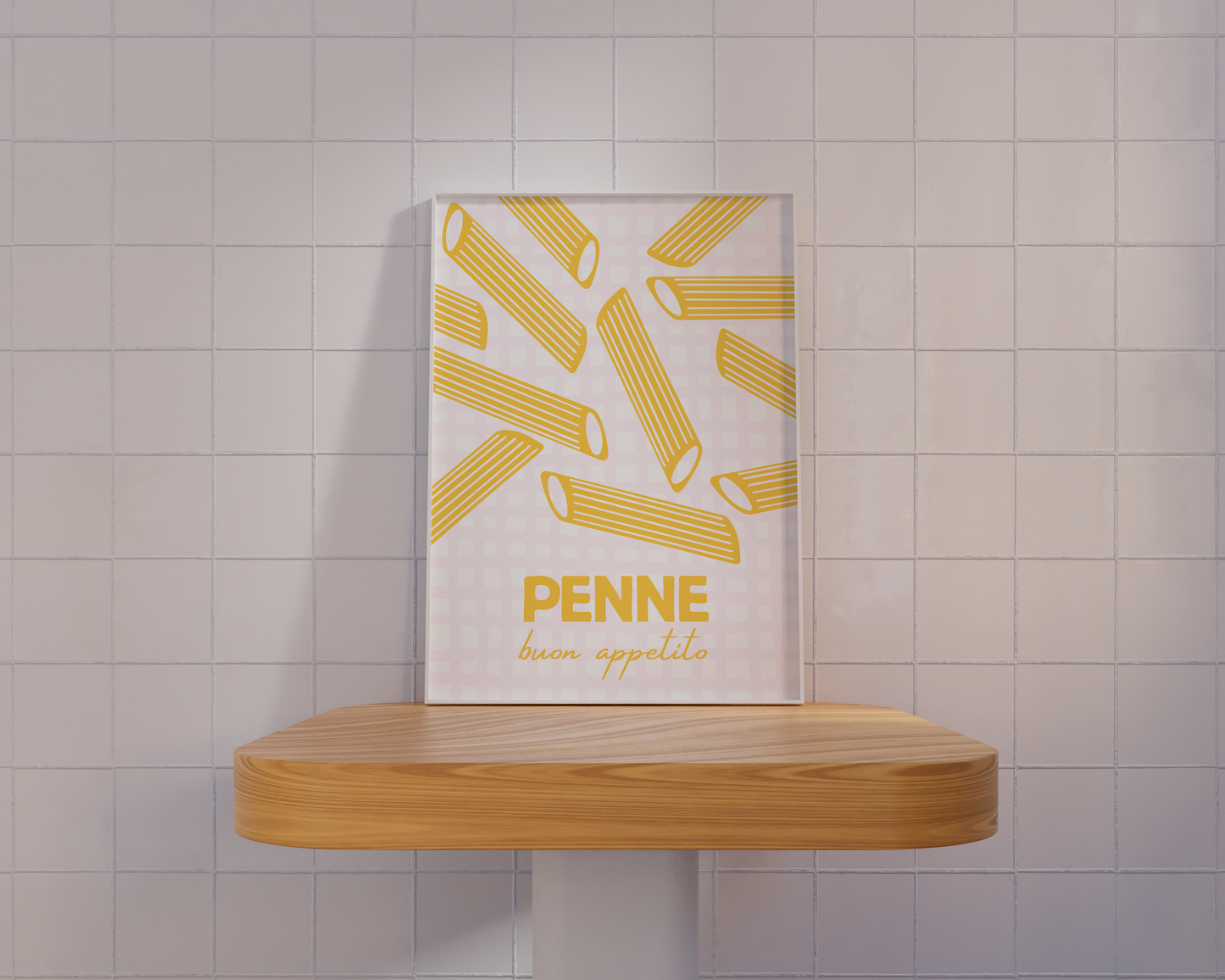 Penne Pasta Checkered Poster